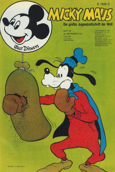 Micky Maus 1972/ 39 (Z1-2, Sm), Ehapa