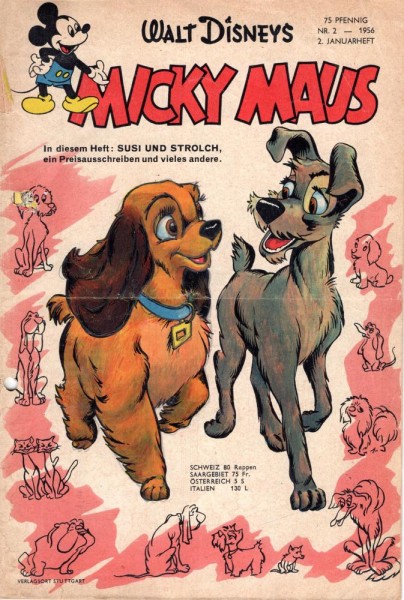 Micky Maus 1956/ 2 (Z2-3, Sm, gel.), Ehapa