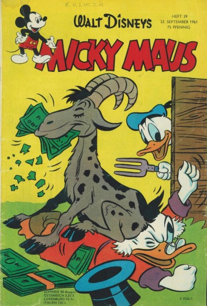 Micky Maus 1961/ 39 (Z2, Sm, Sz), Ehapa