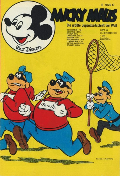 Micky Maus 1971/ 43 (Z1, Werbedoppelseite), Ehapa