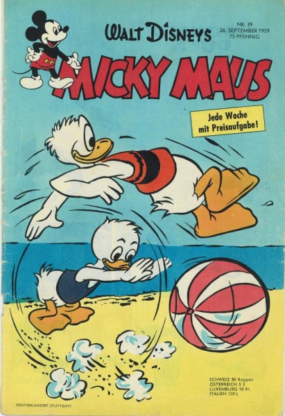 Micky Maus 1959/ 39 (Z2, Sm), Ehapa