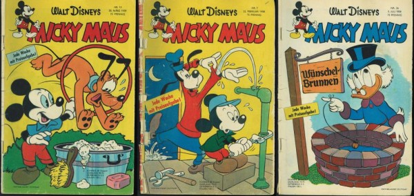 Micky Maus 1957-59 Konvolut (Z2-3/3), Ehapa