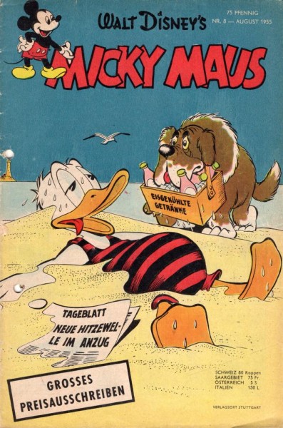 Micky Maus 1955/ 8 (Z2, gel.), Ehapa