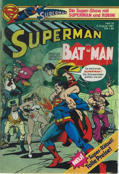 Superman 1981/ 16 (Z1-2, Sm), Ehapa