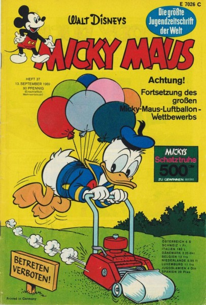 Micky Maus 1969/ 37 (Z1-2), Ehapa