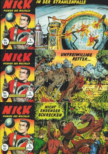 Nick Piccolo 3. Serie Zusammendrucke 59-61, Ingraban Ewald