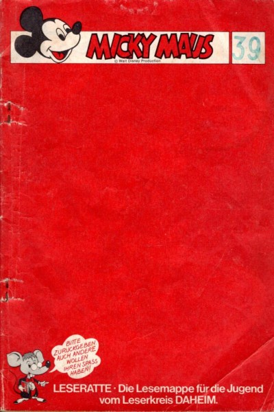 Micky Maus 1978/ 34+35 - Leseratte 39 (Z2), Ehapa
