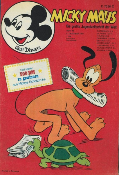Micky Maus 1970/ 49 (Z1-2, Doppelkarte), Ehapa