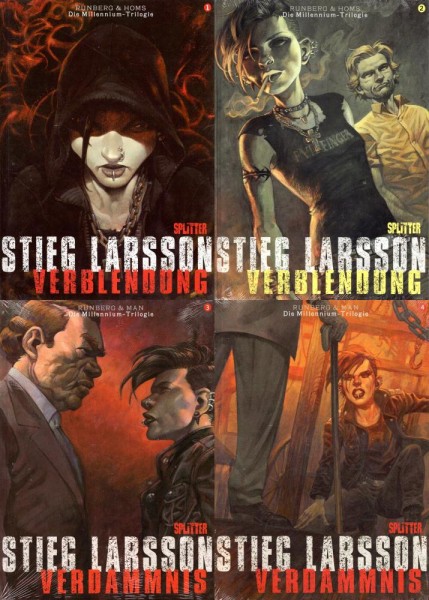 Stieg Larsson: Die Millenium - Trilogie 1-4 (Z0-1, 1. Auflage), Splitter