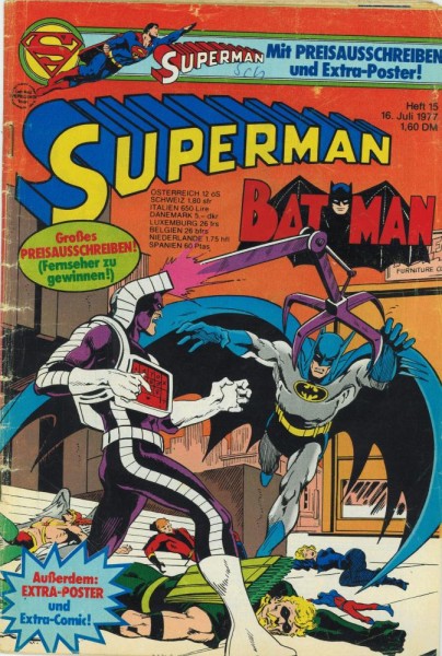 Superman 1977/ 15 (Z2, Sm, Sz), Ehapa