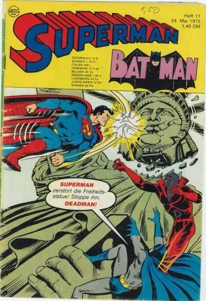 Superman 1975/ 11 (Z1-2/2, Sm, Sz), Ehapa