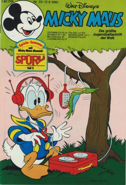 Micky Maus 1980/ 33 (Z0-1/1), Ehapa