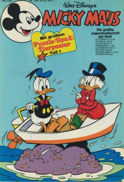 Micky Maus 1977 39 (Z1, Sm), Ehapa