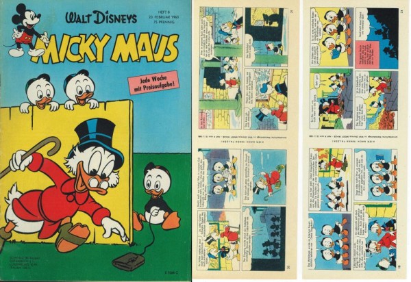 Micky Maus 1960/ 8 (Z1-2, Streifen), Ehapa