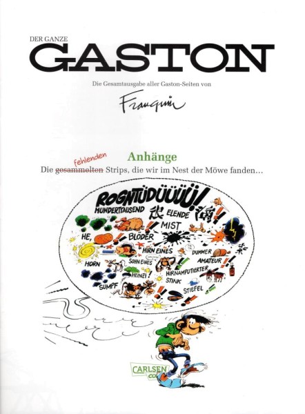 Der ganze Gaston die fehlenden Anhänge (Z0), Carlsen