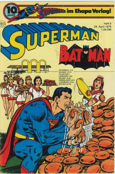 Superman 1976/ 9 (Z1-2, Sm, Sz), Ehapa