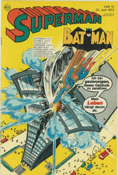 Superman 1973/ 13 (Z1-2, Sz, Sm), Ehapa