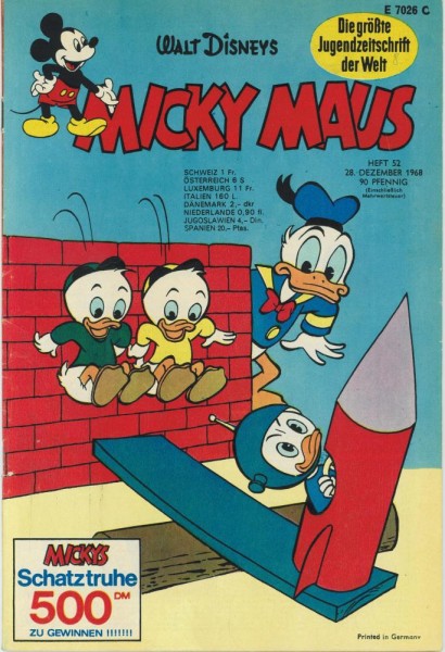 Micky Maus 1968/ 52 (Z1-2, Klappseiten), Ehapa