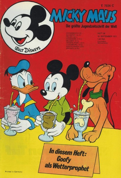 Micky Maus 1972/ 38 (Z1-2, Sm), Ehapa