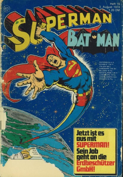 Superman 1974/ 16 (Z3, Sz, Sm), Ehapa