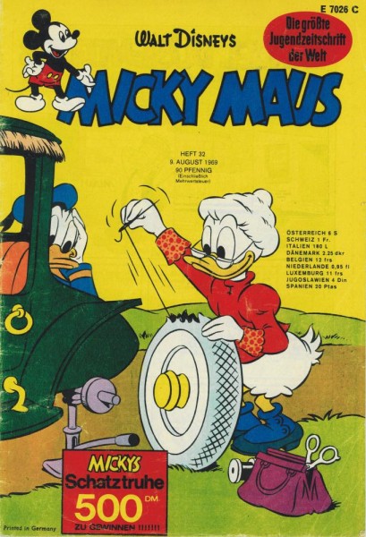 Micky Maus 1969/ 32 (Z1-2, Klappseiten), Ehapa