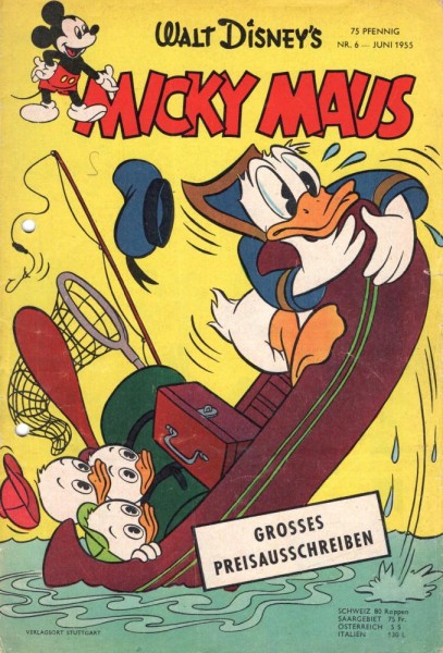 Micky Maus 1955/ 6 (Z1-2, gel.), Ehapa