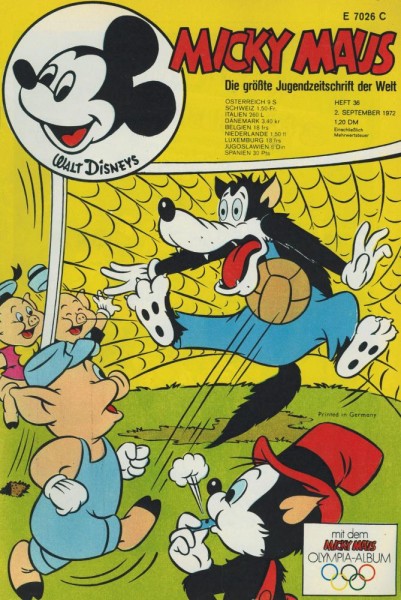 Micky Maus 1972/ 36 (Z1, Sm), Ehapa