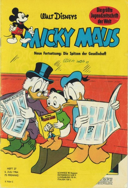 Micky Maus 1964/ 27 (Z1-2, Sm, Sz), Ehapa