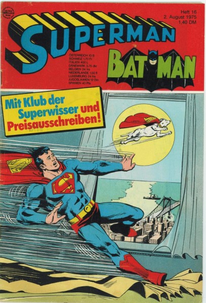 Superman 1975/ 16 (Z1-2, Sm, Sz), Ehapa