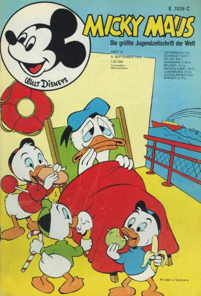 Micky Maus 1972/ 37 (Z2), Ehapa