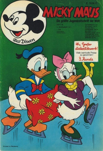 Micky Maus 1971/ 49 (Z1, Doppelkarte), Ehapa