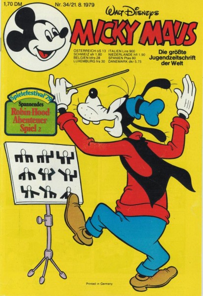 Micky Maus 1979/ 34 (Z0-1), Ehapa