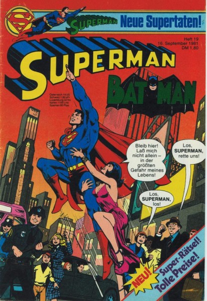 Superman 1981/ 19 (Z1-, Sm), Ehapa