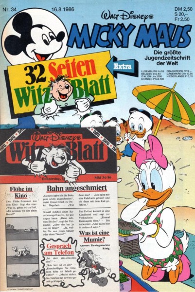 Micky Maus 1986/ 34 (Z0-1), Ehapa