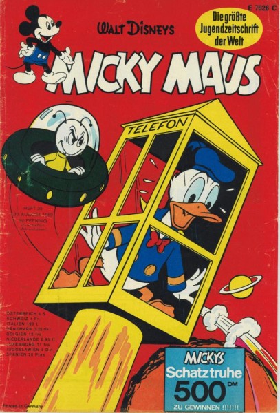 Micky Maus 1969/ 35 (Z1-2, Klappseiten), Ehapa