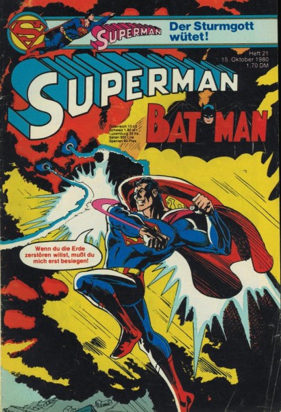 Superman 1980/ 21 (Z1-2), Ehapa