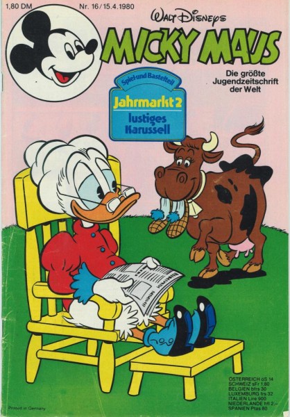 Micky Maus 1980/ 16 (Z1-2, Sz), Ehapa