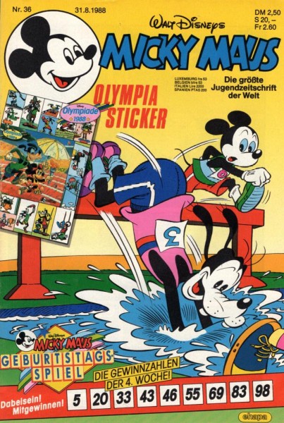 Micky Maus 1988/ 36 (Z0-1), Ehapa