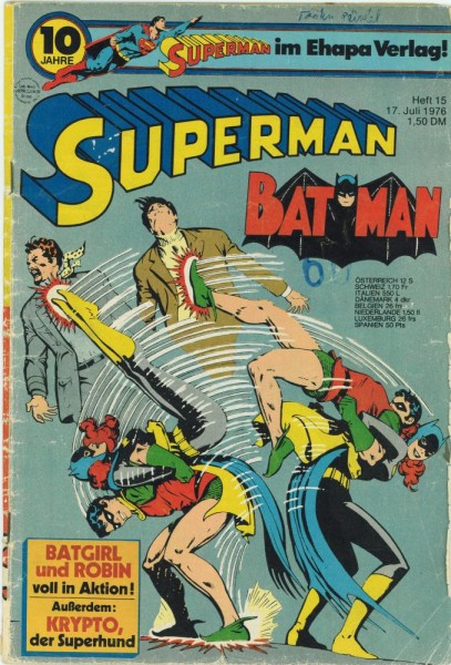 Superman 1976/ 15 (Z2-, Sm, Sz), Ehapa