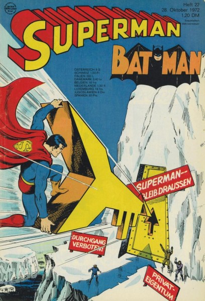 Superman 1972/ 22 (Z1-2, Sm), Ehapa