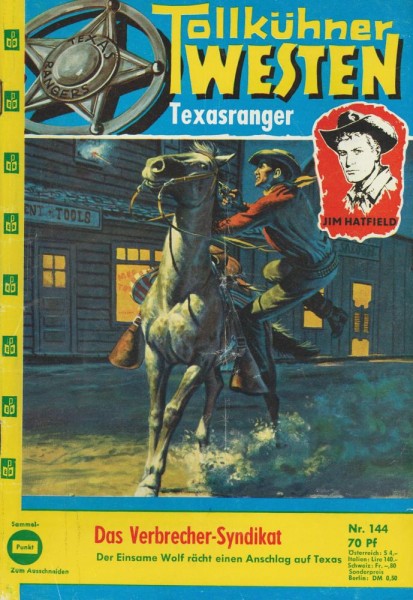 Tollkühner Western - Texasranger Jim Hartfield 144 (Z1-2), Pabel