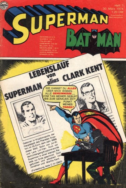Superman 1974/ 7 (Z2-, Sm), Ehapa