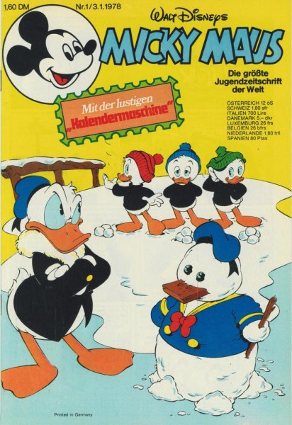Micky Maus 1978/ 1 (Z0-1/1), Ehapa