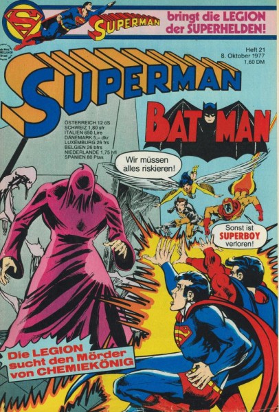 Superman 1977/ 21 (Z1-2, Sm), Ehapa