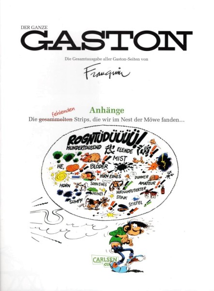 Der ganze Gaston die fehlenden Anhänge (Z0), Carlsen