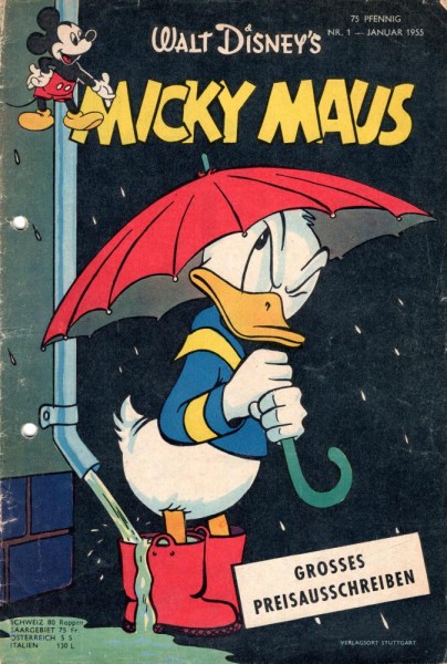 Micky Maus 1955/ 1 (Z2, gel.), Ehapa