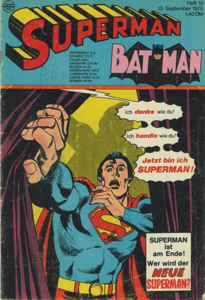 Superman 1975/ 19 (Z2-3, Sz, Sm), Ehapa