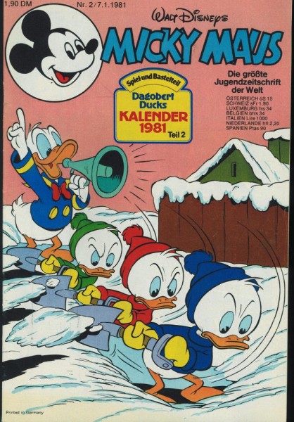 Micky Maus 1981/ 2 (Z1), Ehapa