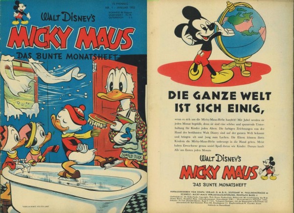 Micky Maus 1952/ 1 (Z1-), Ehapa