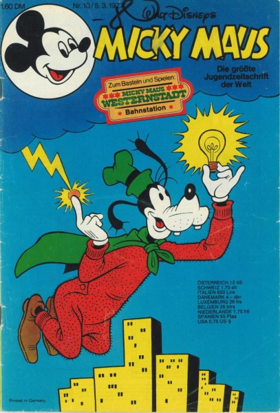 Micky Maus 1977 10 (Z1-, Sz), Ehapa